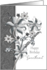 Birthday Sweetheart Shades of Gray Floral Arrangement card