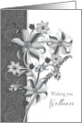 Get Well Shades of Gray Floral Arrangement card