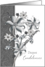 OUR Sympathy Deepest Condolences Shades of Gray Floral Arrangement card