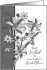 Bridal Shower invitation Shades of Gray Floral Arrangement Name Insert card