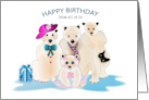 Birthday From All of Us Polar Bear Family of Four Dressed Up card