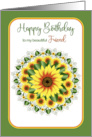 Birthday Friend Bright and Large Sunflower Motif Design card