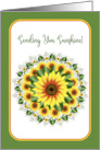 Get Well Bright and Large Sunflower Motif Design card