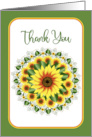 Thank You Bright and Large Sunflower Motif Design card