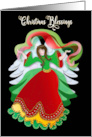 Christmas Blessings Colorful Christmas Angel Isolated on Black card
