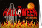 Halloween Party Invitation Evil Ghosts Rises from the Flames card
