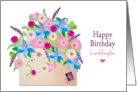Birthday Granddaughter Colorful Flower Arrangement Inside Envelope card