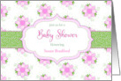 Baby Shower Invitation Name Insert Delicate Pink Daisy Like Flowers card