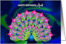 Birthday Aunt Beautiful Abstract Peacock Many Bright Colors card