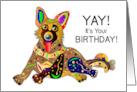 Birthday Happy German Shepherd Dog Kaleidoscope Collection card