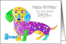 Birthday Dachshund German Dog Colorful Kaleidoscope Collection card