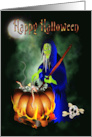 Halloween Witch Brewing Eerie Things Stirring the Pot card