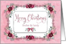 Christmas Brother and Family Poinsettias Pink and Burgundy Flowers card