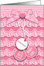 Congratulations Birth Baby Girl Sweet Pink Buttons and Bows card