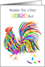 Thinking of You 2nd Colorful Abstract Rooster Kaleidoscope Collection card