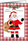 Christmas Granddaughter Santa Claus Bag of Toys Red Plaid card