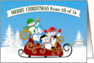 Christmas Business From All of Us Sleigh of Snowmen card