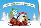 Christmas From Our Home to Yours Sleigh of Colorful Snowmen card