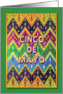Cinco De Mayo Party Invitation Faux Texture Native Mexican Patterns card
