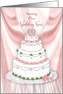 Renewing Wedding Vows Invitation Pink and White Elegant Cake card