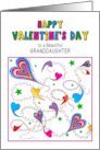 Valentines Day String of abstract Colorful Hearts for Granddaughter card