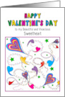 Valentines Day String of abstract Colorful Hearts for Sweetheart card