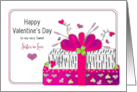 Valentine Sister in Law Feminine Gifts Wrapped Fuchsia Zebra Prints card