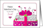 Valentine Friend Feminine Gifts Wrapped Fuchsia Zebra Prints card
