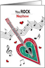 Valentine Nephew Heart Guitar Music Notes You Rock card