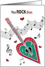 Valentine Son Heart Guitar Music Notes You Rock card