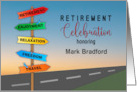 Retirement Celebration Invitation Road Directional Signs Name Insert card