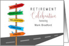 Retirement Celebration Invitation Road Directional Signs Name Insert card