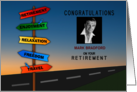 Retirement Congratulations Road Directional Signs Photo Name Insert card