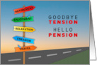 Retirement Congratulations Road Directional Signs Goodbye Tension card