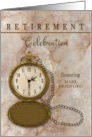 Retirement Celebration Invitation Name Insert Pocket Watch card