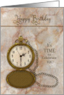 Birthday Vintage Pocket Faux Gold Watch and Chain card