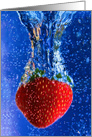 Congratulations- You made a big splash,Strawberry Splashed, Blue Water card