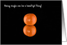 Single Again! One Orange with Reflection, Concept card