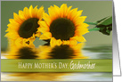 Mother’s Day, Godmother, Sunflowers with their Reflections card