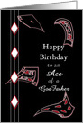 Happy Birthday Godfather, Abstract Playing Cards Floating Downward card