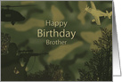 Brother’s Birthday in Green Camouflage Military Theme card