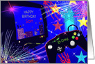 Birthday, Son, Video Game Controller, Computer, Colorful card