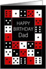 Birthday Dad, Red and Black Dominoes card
