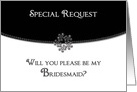 Bridal Party/Invitation - Bridesmaid - Black/White Envelope card