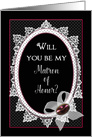 Invitation, Bridal Party Invite for Matron of Honor, Victorian Flare card