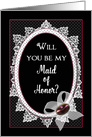 Invitation, Bridal Party Invite for Maid of Honor, Victorian Flare card