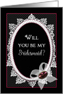 Invitation, Bridal Party Invitation for Bridesmaid, Victorian Flare card
