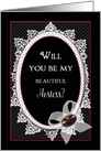 Invitation, Bridal Invite, Victorian Flare, Will You Be My Hostess? card