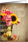 Thank You, Bucket of Sunshine with Sunflowers, Blank card