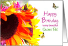 Birthday, Secret Pal,Bright Sunflowers and Butterflies card